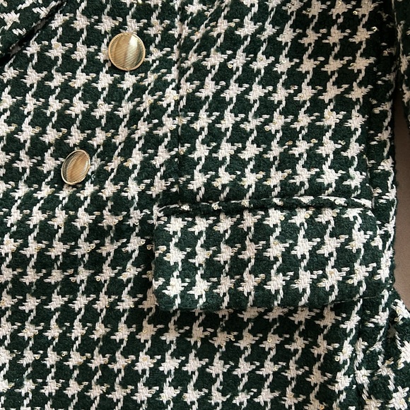 House of Harlow houndstooth tweed blazer metallic fabric Small - Picture 5 of 8